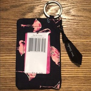 Vera Bradley Fiesta Flamingo ZIP ID Case